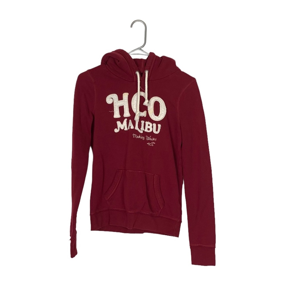 Y2K hollister hoodie size medium puff print embroidered spell out 2000s
